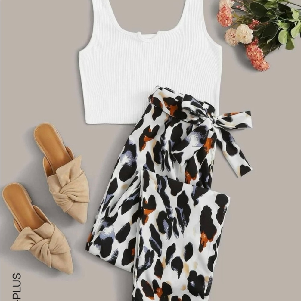 Leopard Print Pants Set